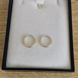Argolla tubo 12mm Oro 14kilates.