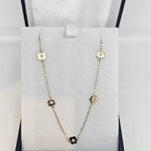 Collar margaritas 45cm , oro 18k