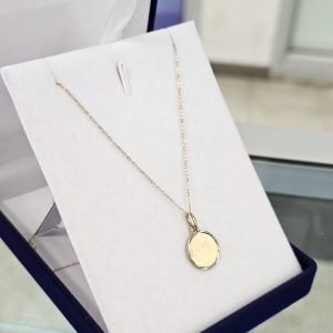 Cadena mas colgante placa disco Oro 18 Kilates