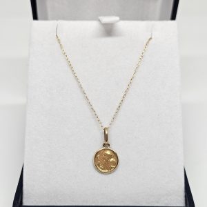 Cadena mas colgante san benito doble Oro 18 Kilates